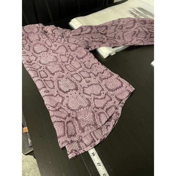 Vintage Spenser Jeremy Women Top Size 10 Purple Snakeprint Silk Sheer Mob Wife - Picture 6 of 7